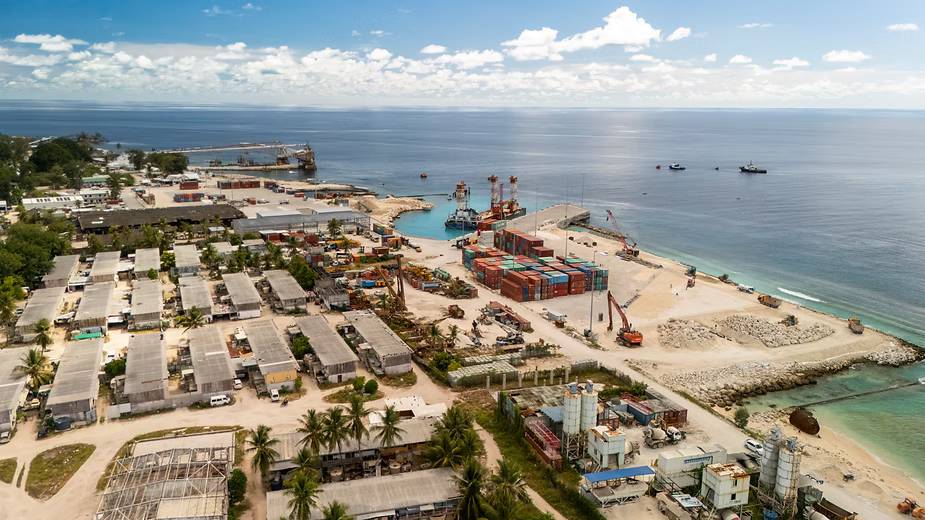 Aerial view of the Nauru International Port